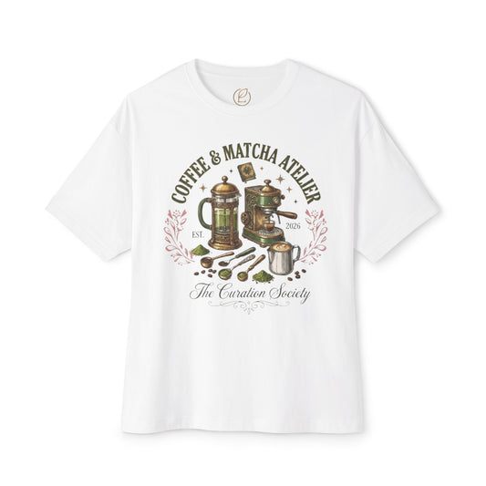 Coffee & Matcha Atelier Tee — Vintage Coffee & Tea Brewing Graphic Shirt
