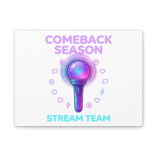 Comeback Season Lightstick Canvas, K-pop Comeback, Stream Team Wall Art