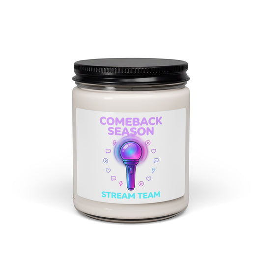 Comeback Season Candle, K-pop Comeback Fan Chant Soy Candle | Purple Era Stream Team