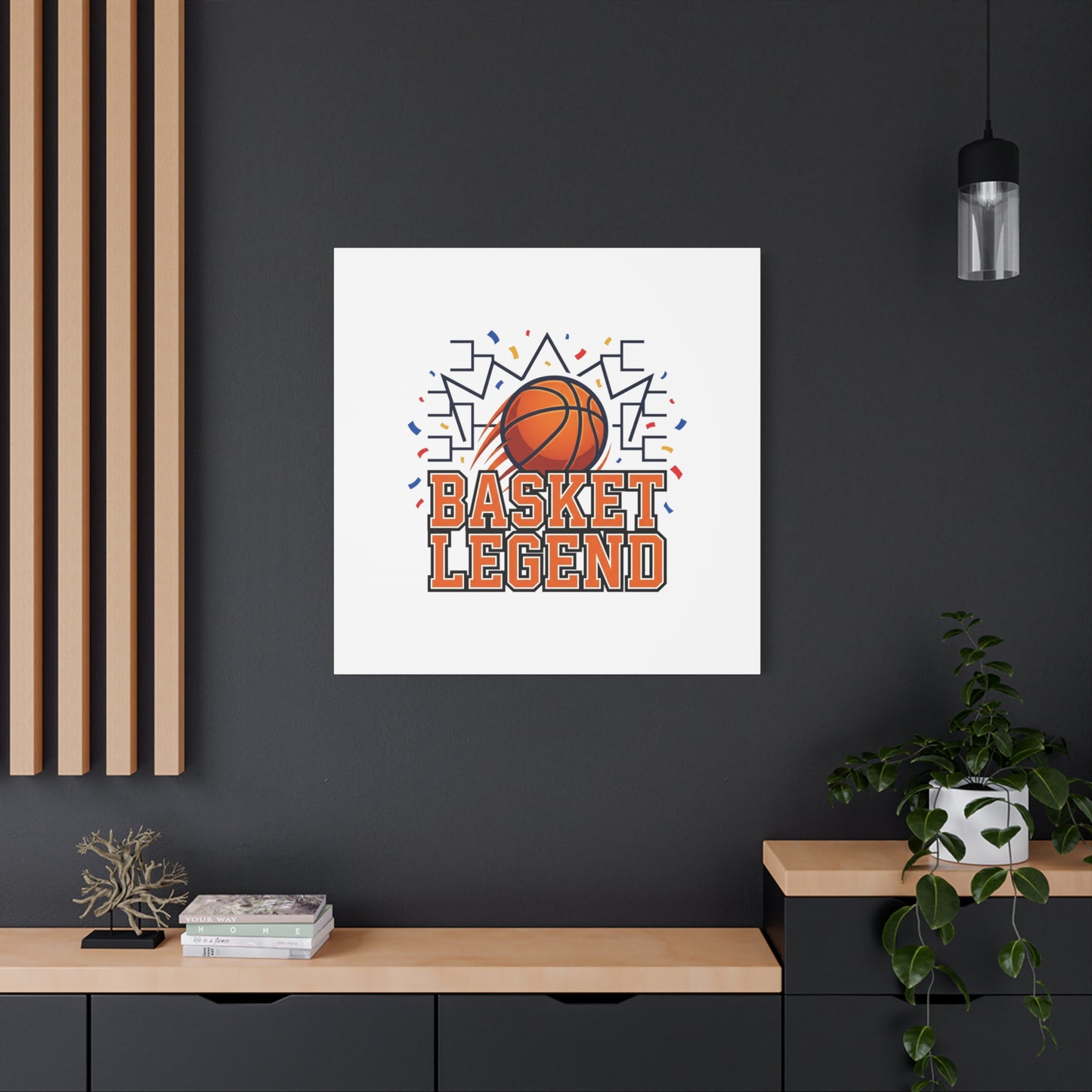 Basket Legend Canvas Wall Art — Basketball Player Gift