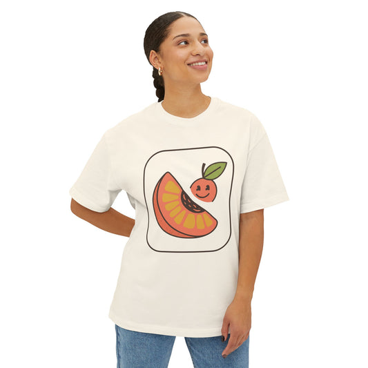 Graphic Tee — Cute Citrus Slice & Smiling Orange Illustration