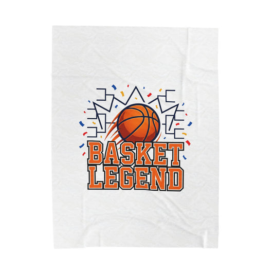 Basket Legend Velveteen Plush Blanket — Basketball Fan Throw Blanket
