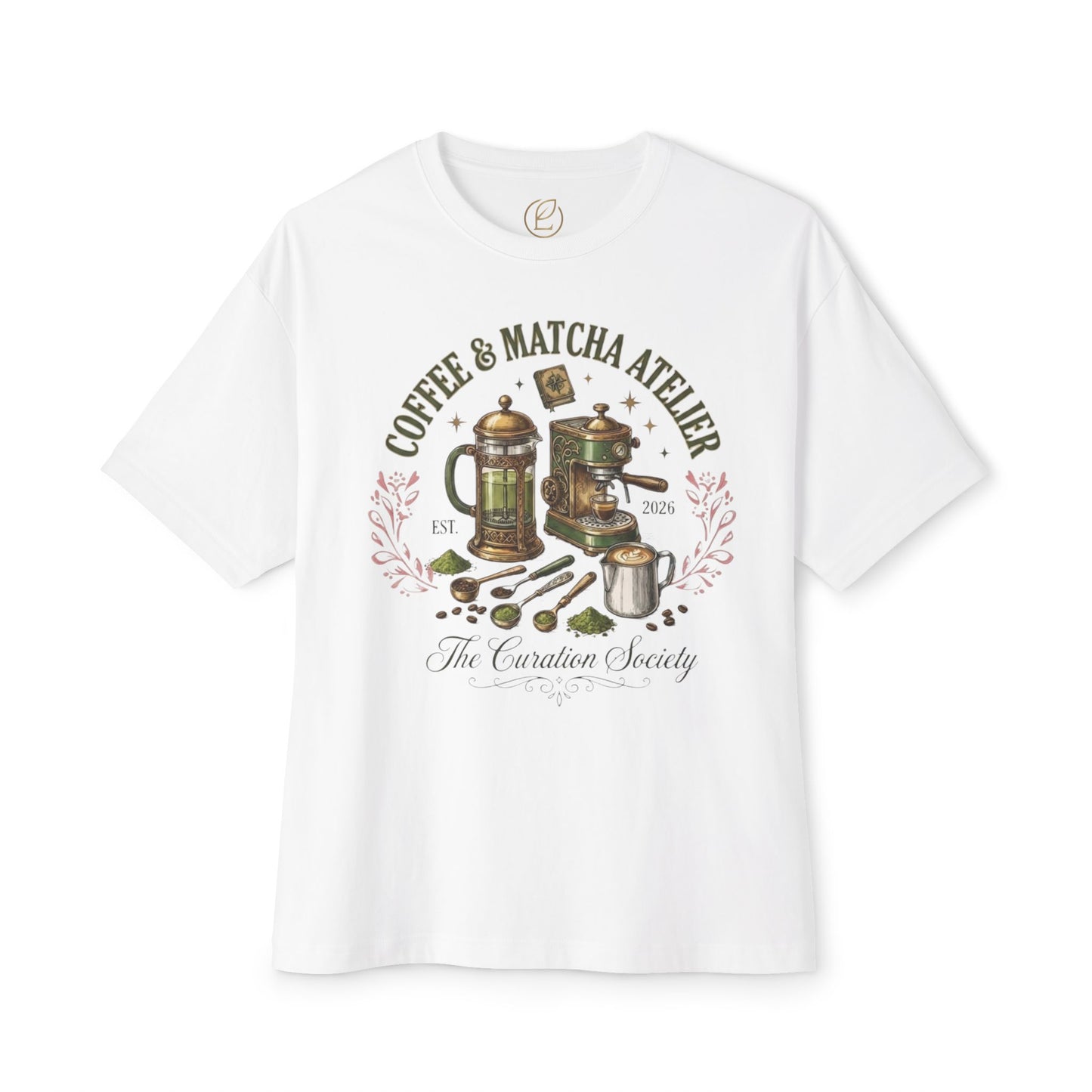 Coffee & Matcha Atelier Tee — Vintage Coffee & Tea Brewing Graphic Shirt