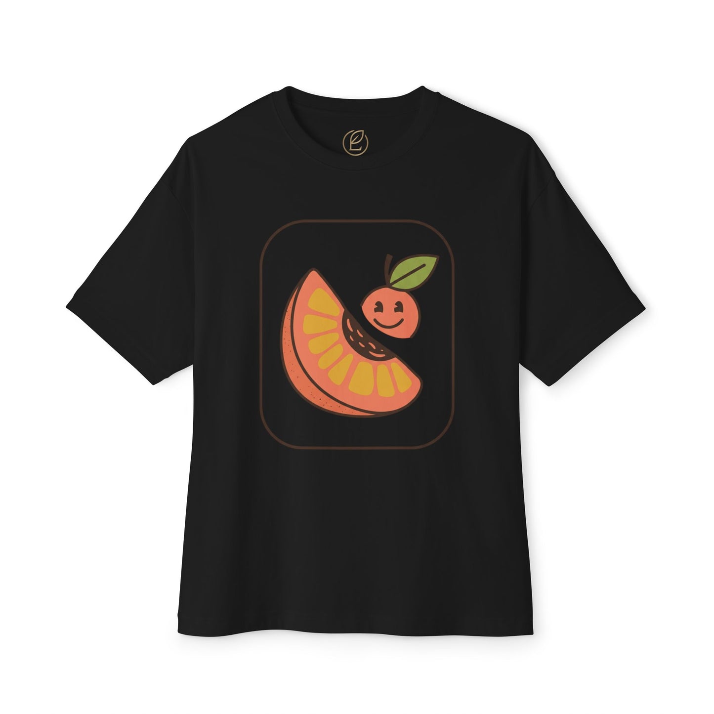 Graphic Tee — Cute Citrus Slice & Smiling Orange Illustration