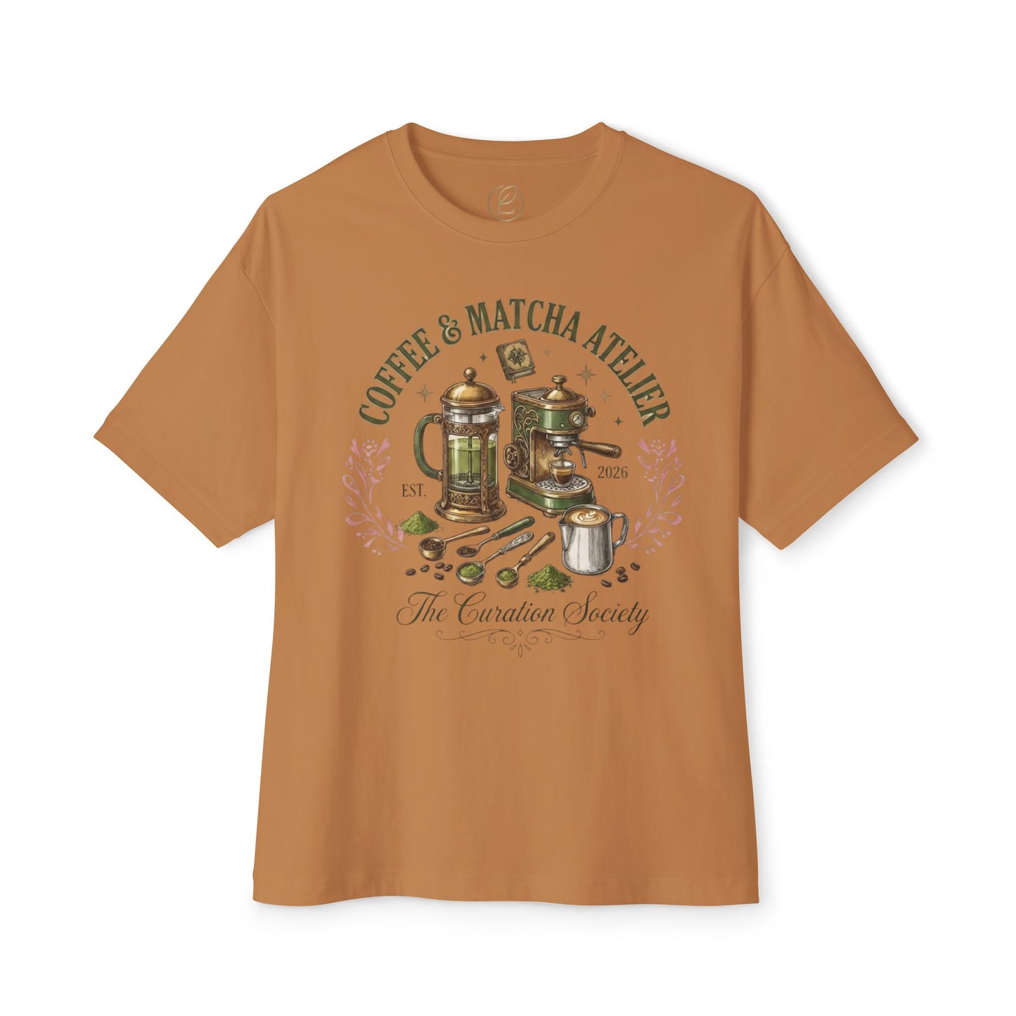 Coffee & Matcha Atelier Tee — Vintage Coffee & Tea Brewing Graphic Shirt