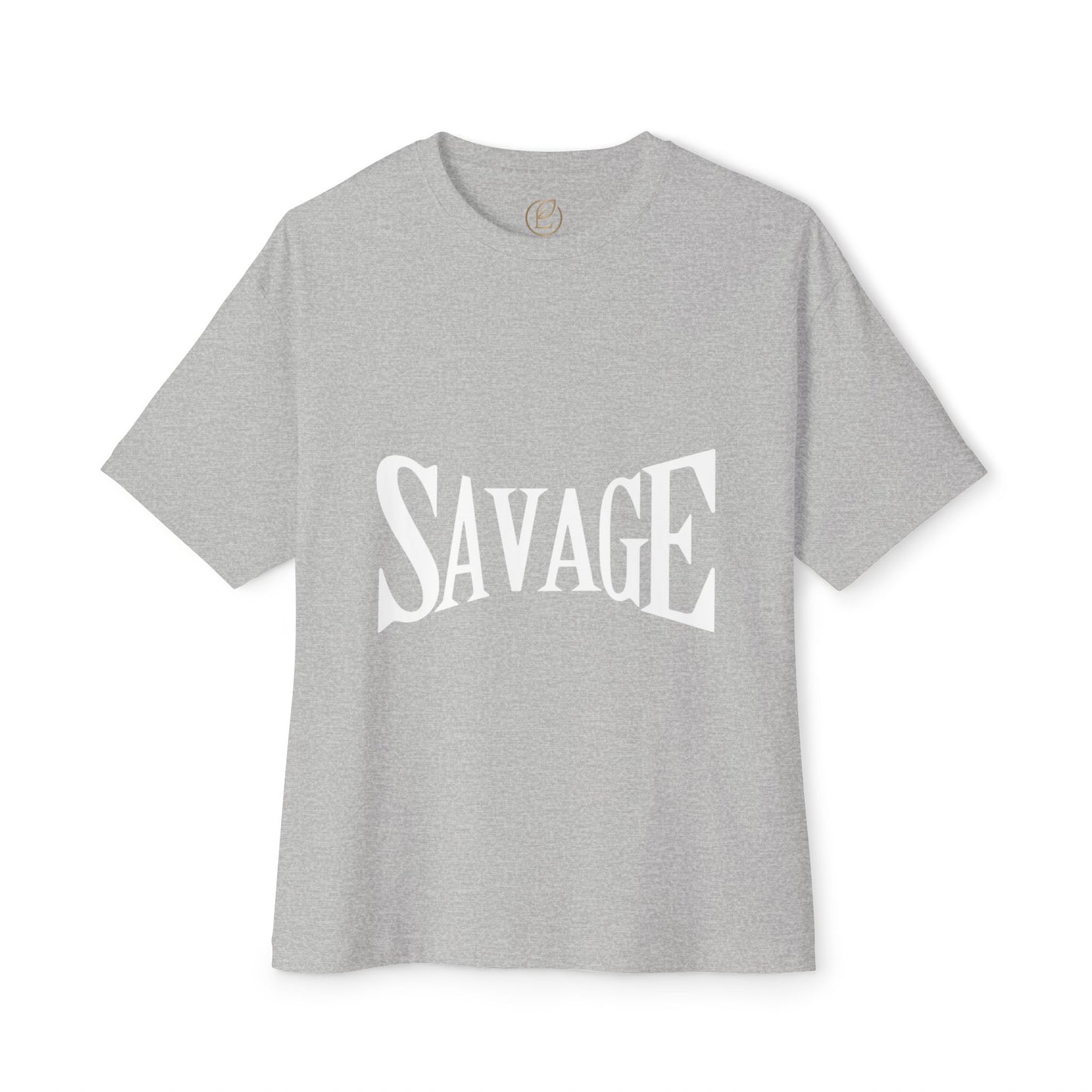 Savage Graphic Tee – Bold White Lettering Oversized Boxy T-Shirt