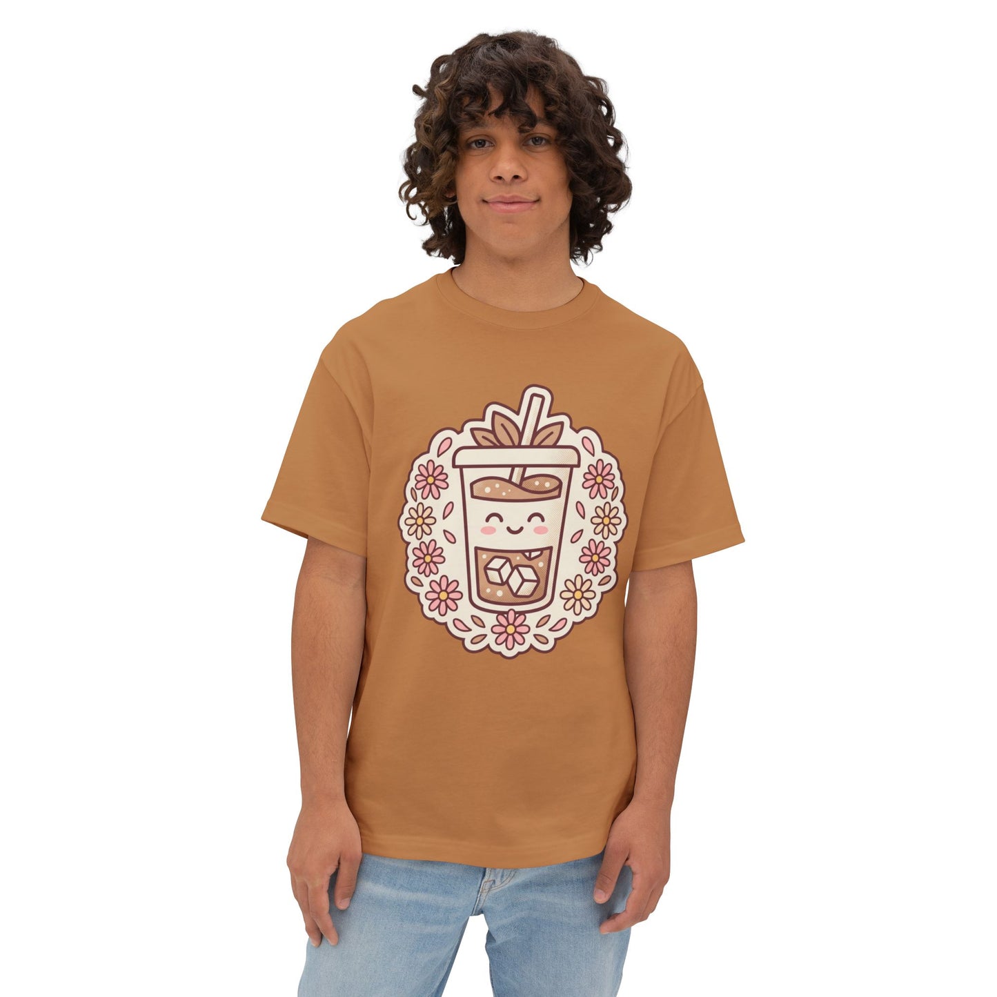 Boba Tea Floral Graphic Tee — Cute Bubble Tea Shirt
