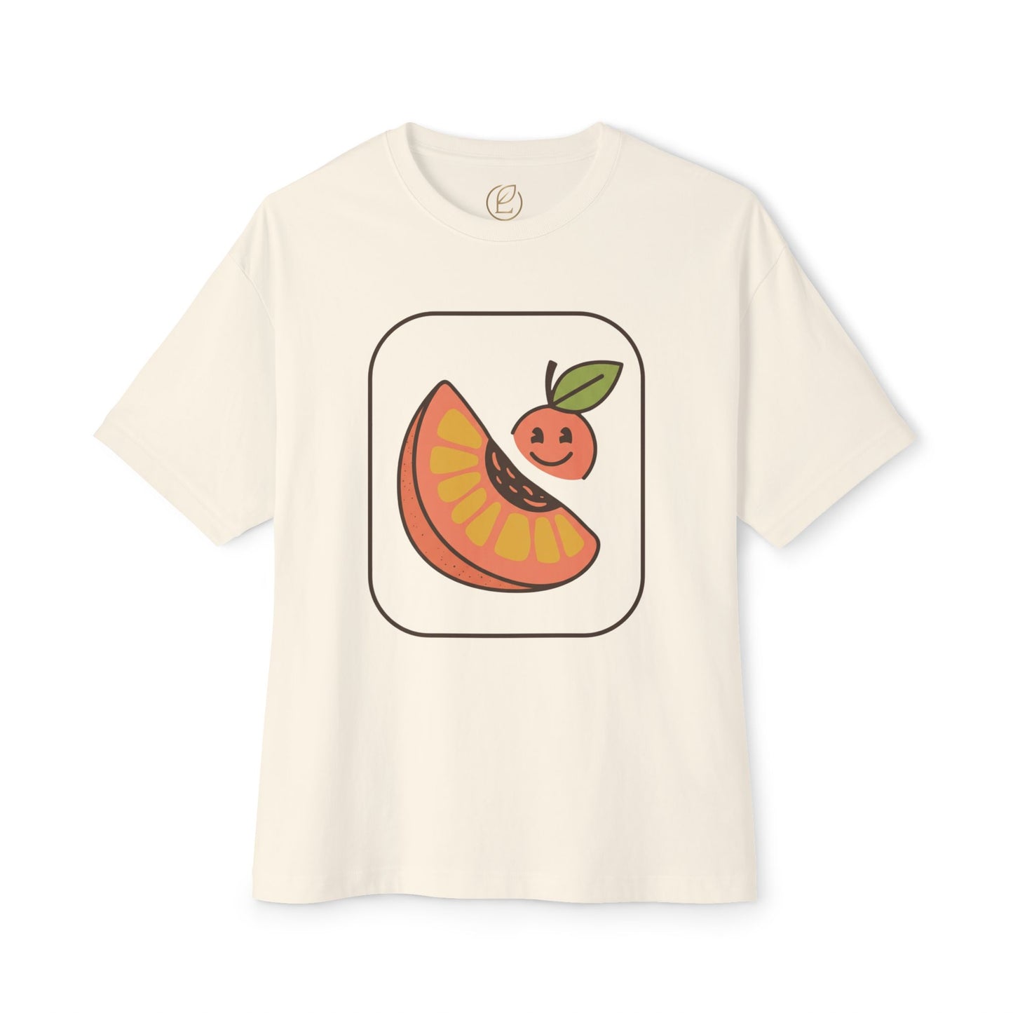 Graphic Tee — Cute Citrus Slice & Smiling Orange Illustration