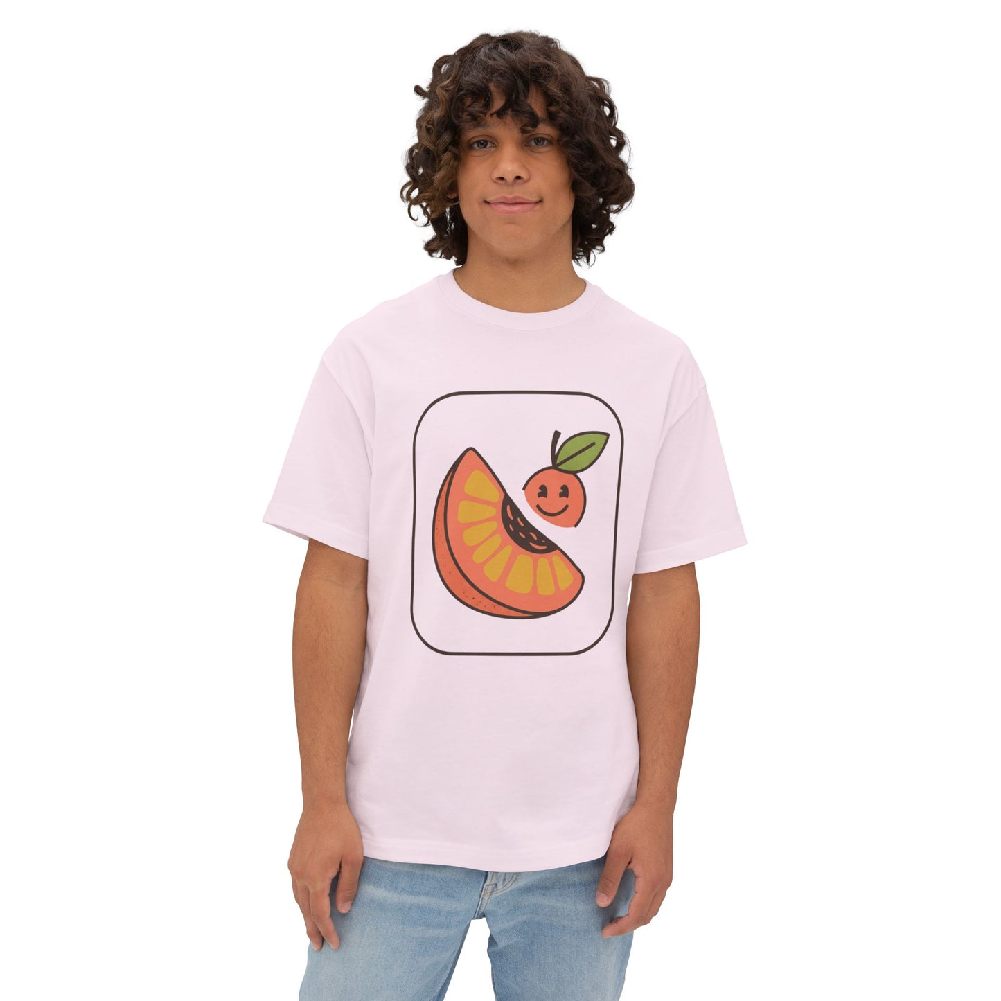 Graphic Tee — Cute Citrus Slice & Smiling Orange Illustration