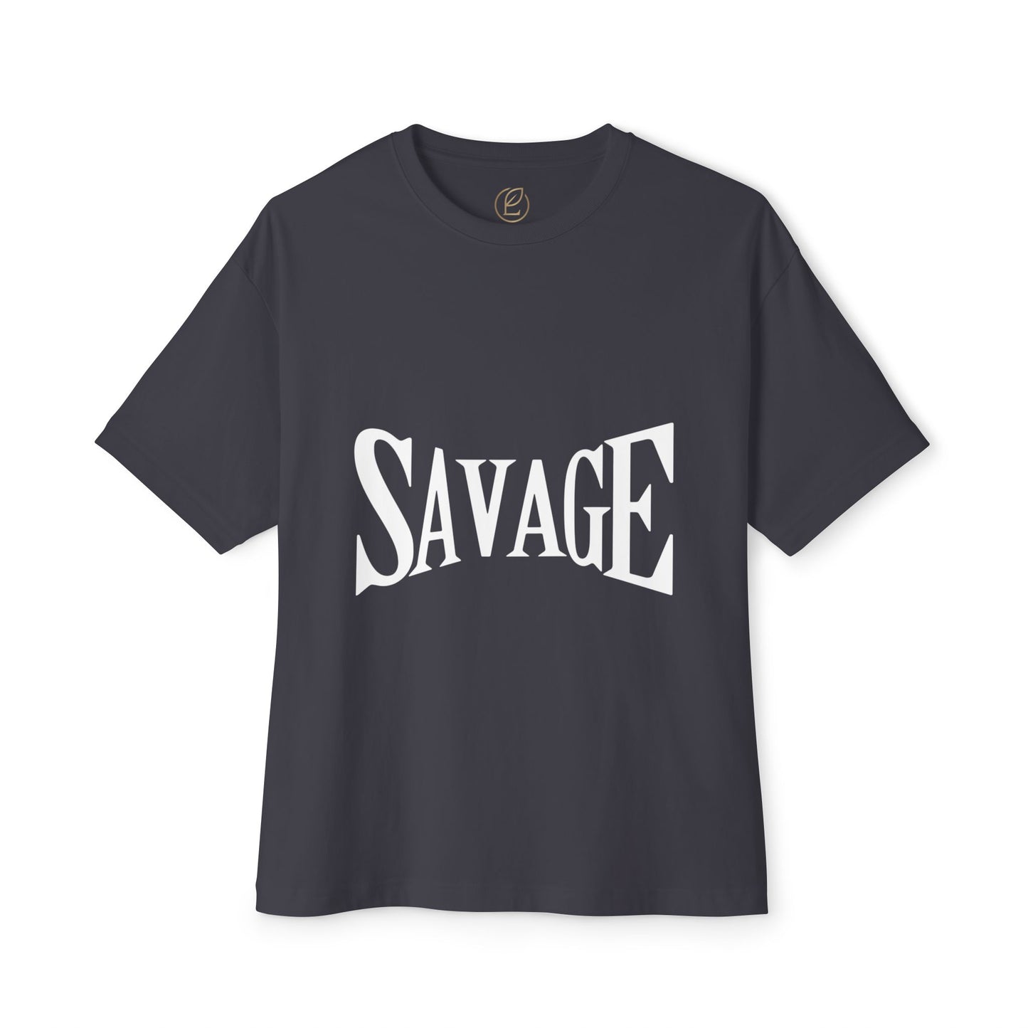 Savage Graphic Tee – Bold White Lettering Oversized Boxy T-Shirt
