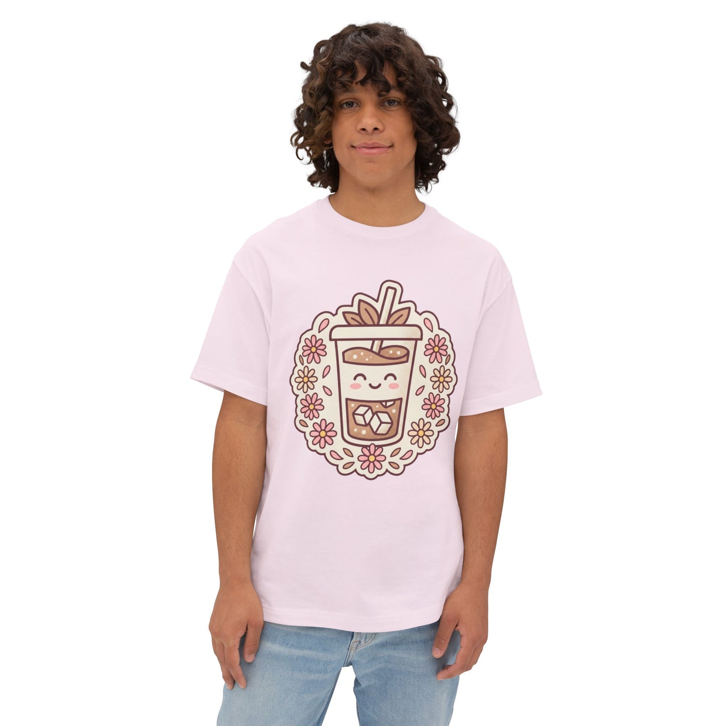 Boba Tea Floral Graphic Tee — Cute Bubble Tea Shirt