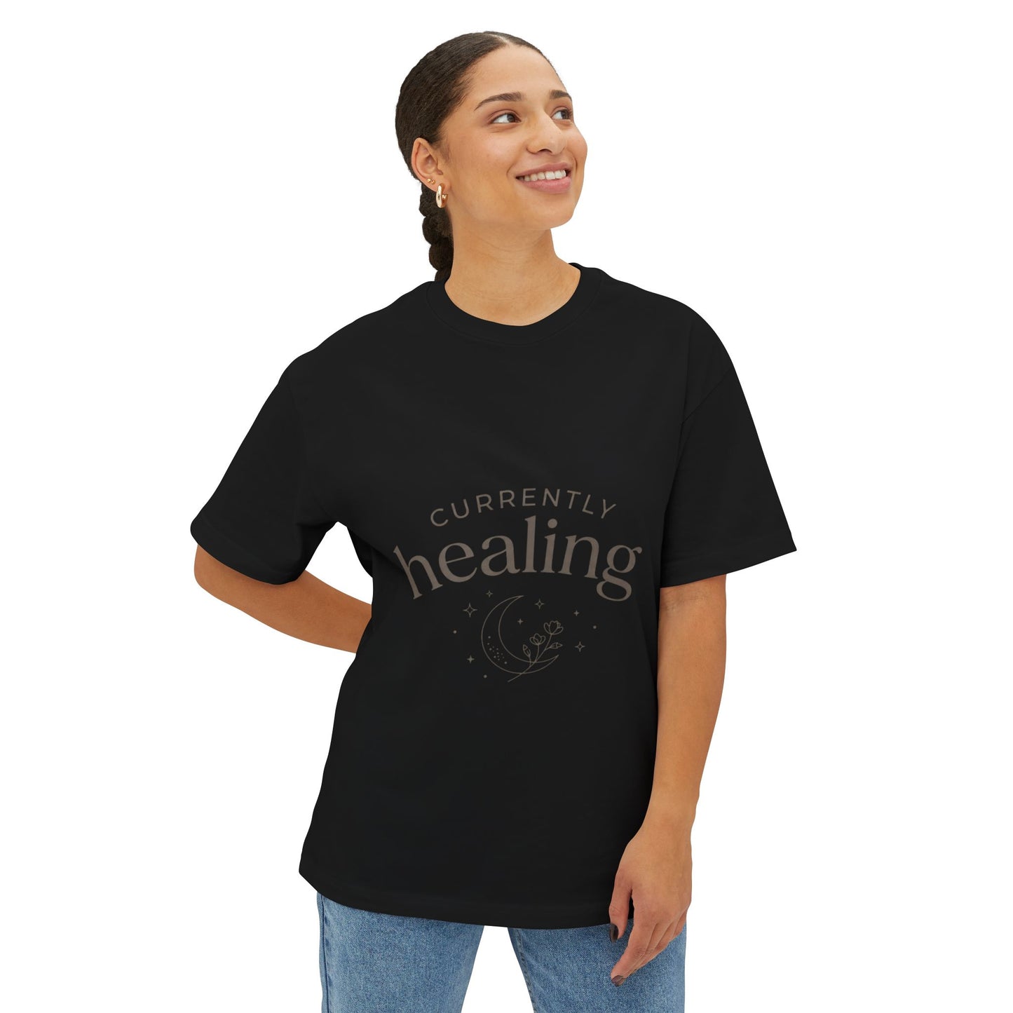 Healing Tee — "Currently Healing" Oversized Comfort Shirt