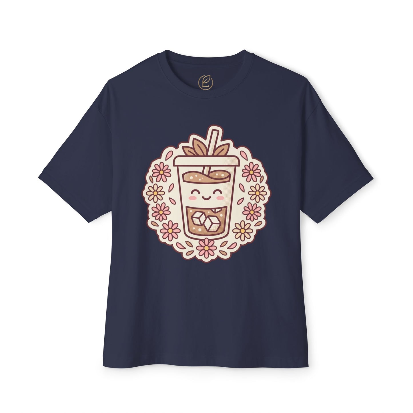 Boba Tea Floral Graphic Tee — Cute Bubble Tea Shirt