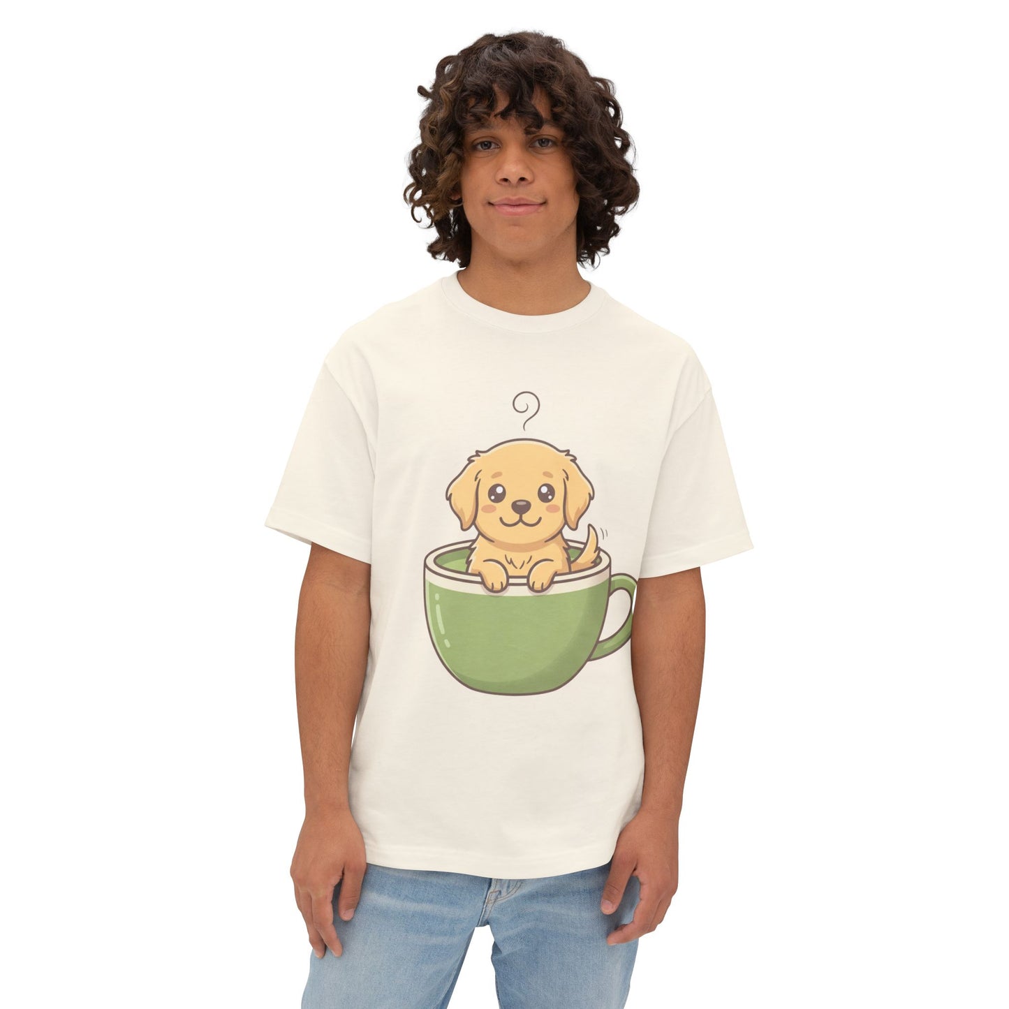 Cute Puppy in Tea Cup Oversized Tee