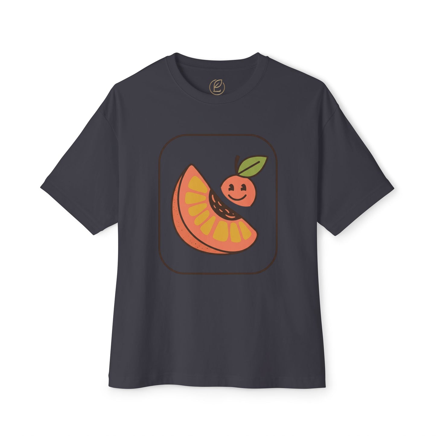 Graphic Tee — Cute Citrus Slice & Smiling Orange Illustration