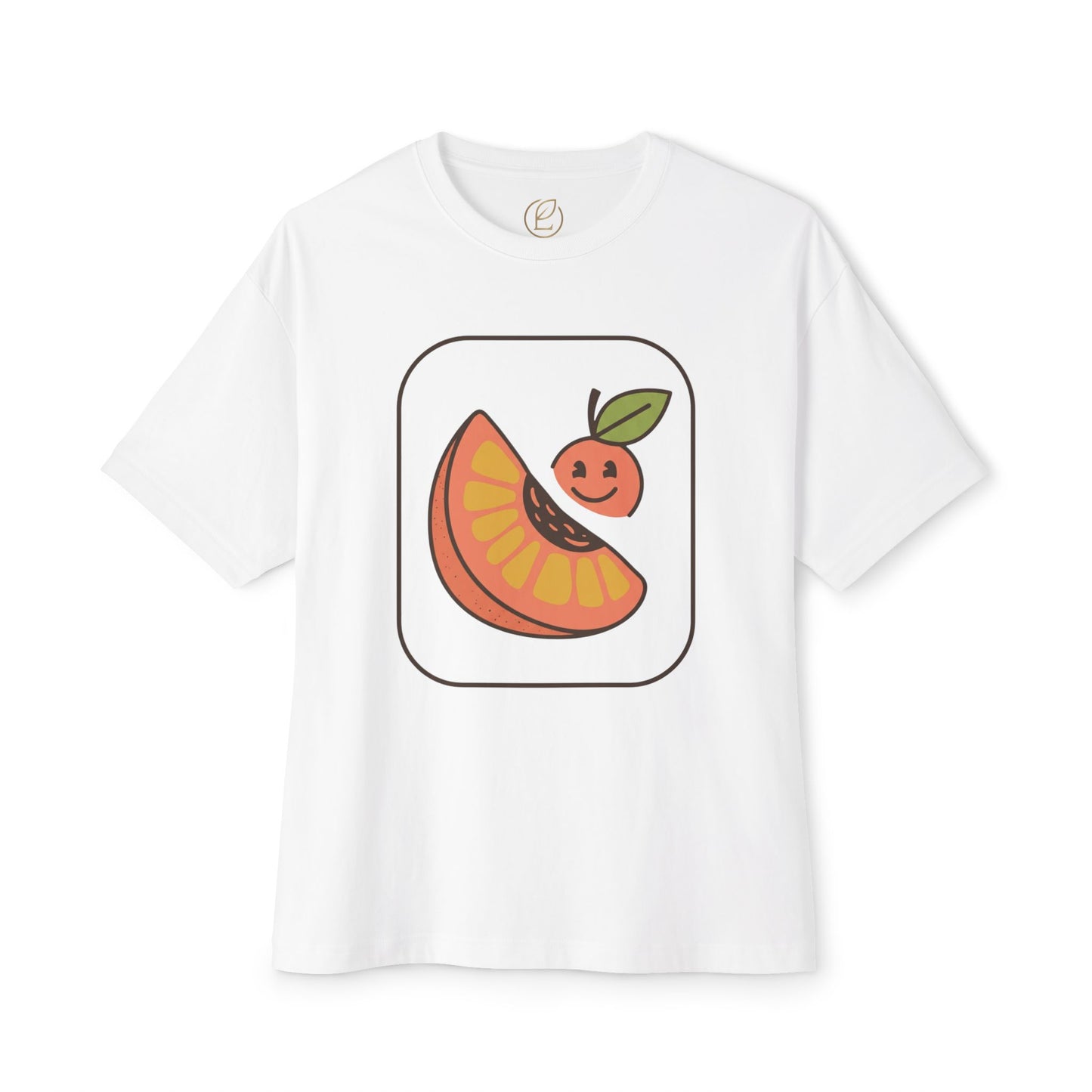 Graphic Tee — Cute Citrus Slice & Smiling Orange Illustration