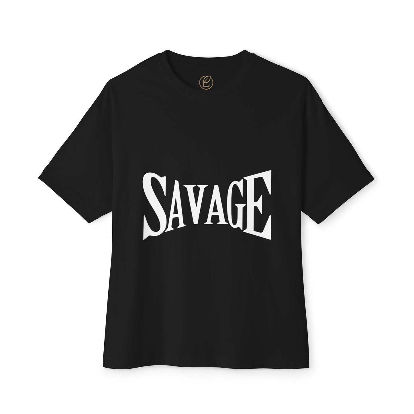 Savage Graphic Tee – Bold White Lettering Oversized Boxy T-Shirt