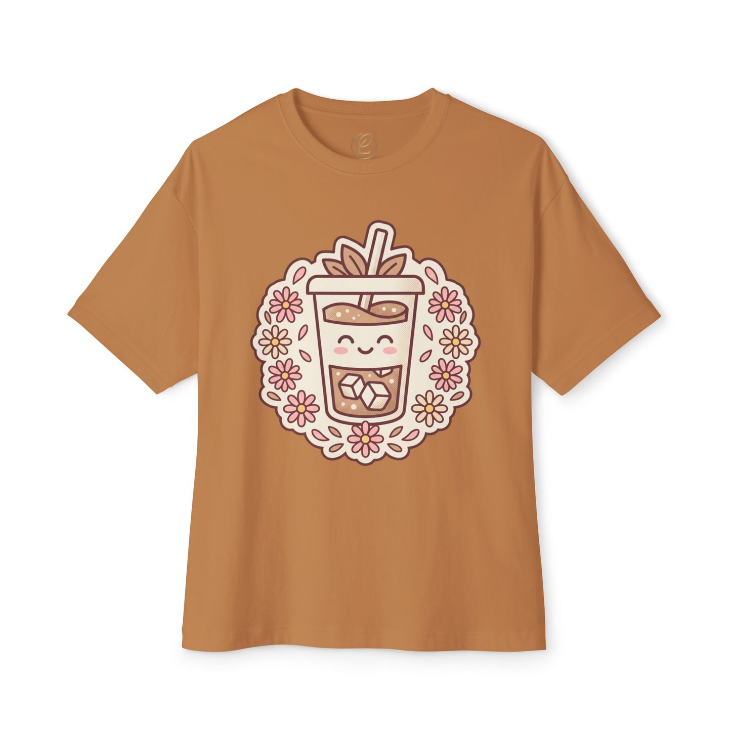 Boba Tea Floral Graphic Tee — Cute Bubble Tea Shirt