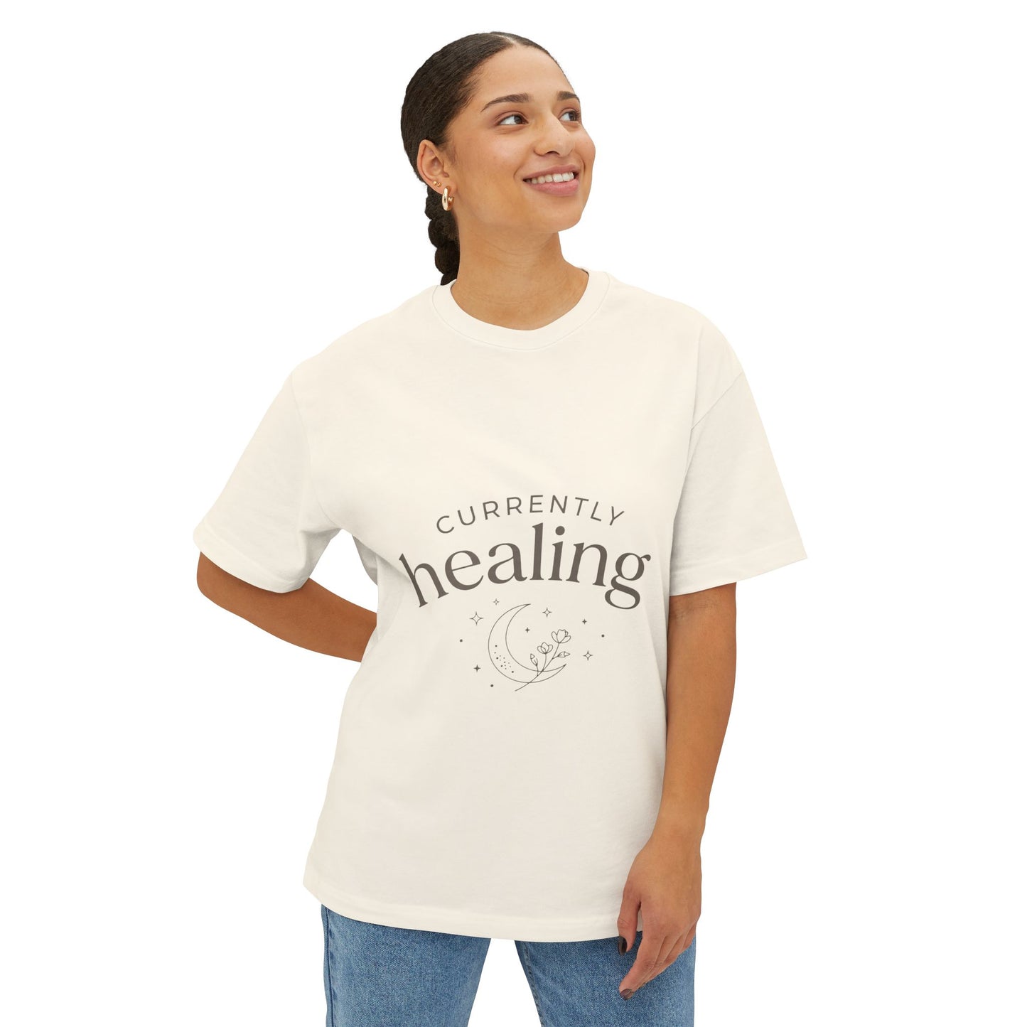 Healing Tee — "Currently Healing" Oversized Comfort Shirt