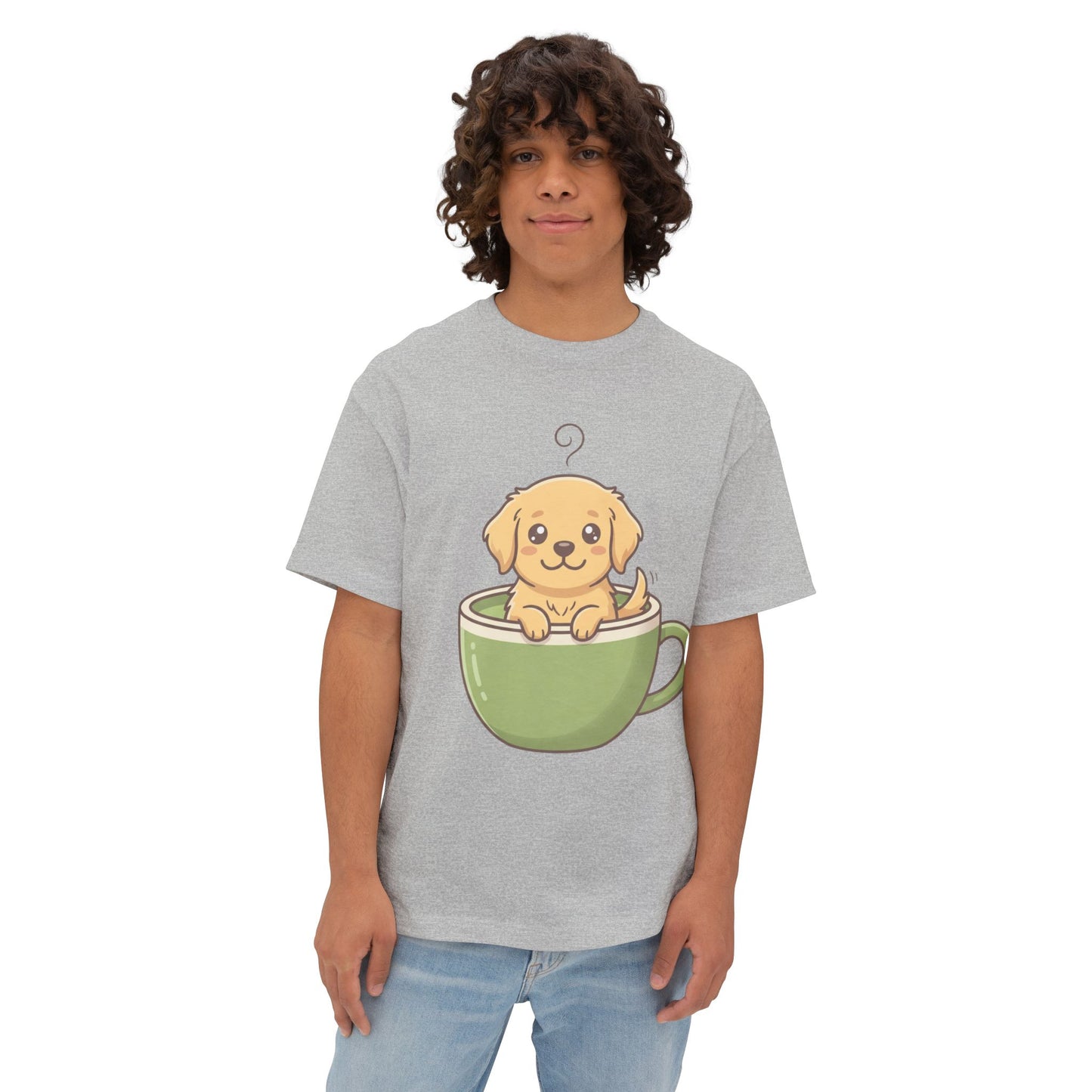 Cute Puppy in Tea Cup Oversized Tee