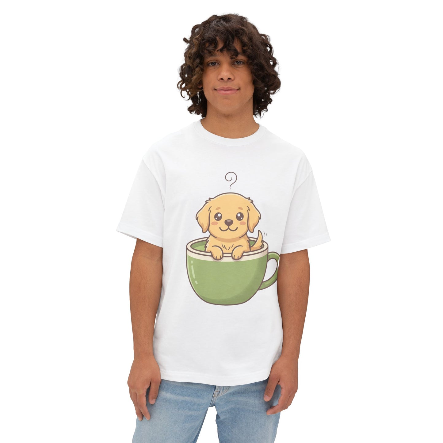 Cute Puppy in Tea Cup Oversized Tee