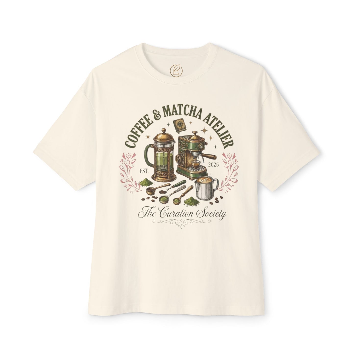 Coffee & Matcha Atelier Tee — Vintage Coffee & Tea Brewing Graphic Shirt