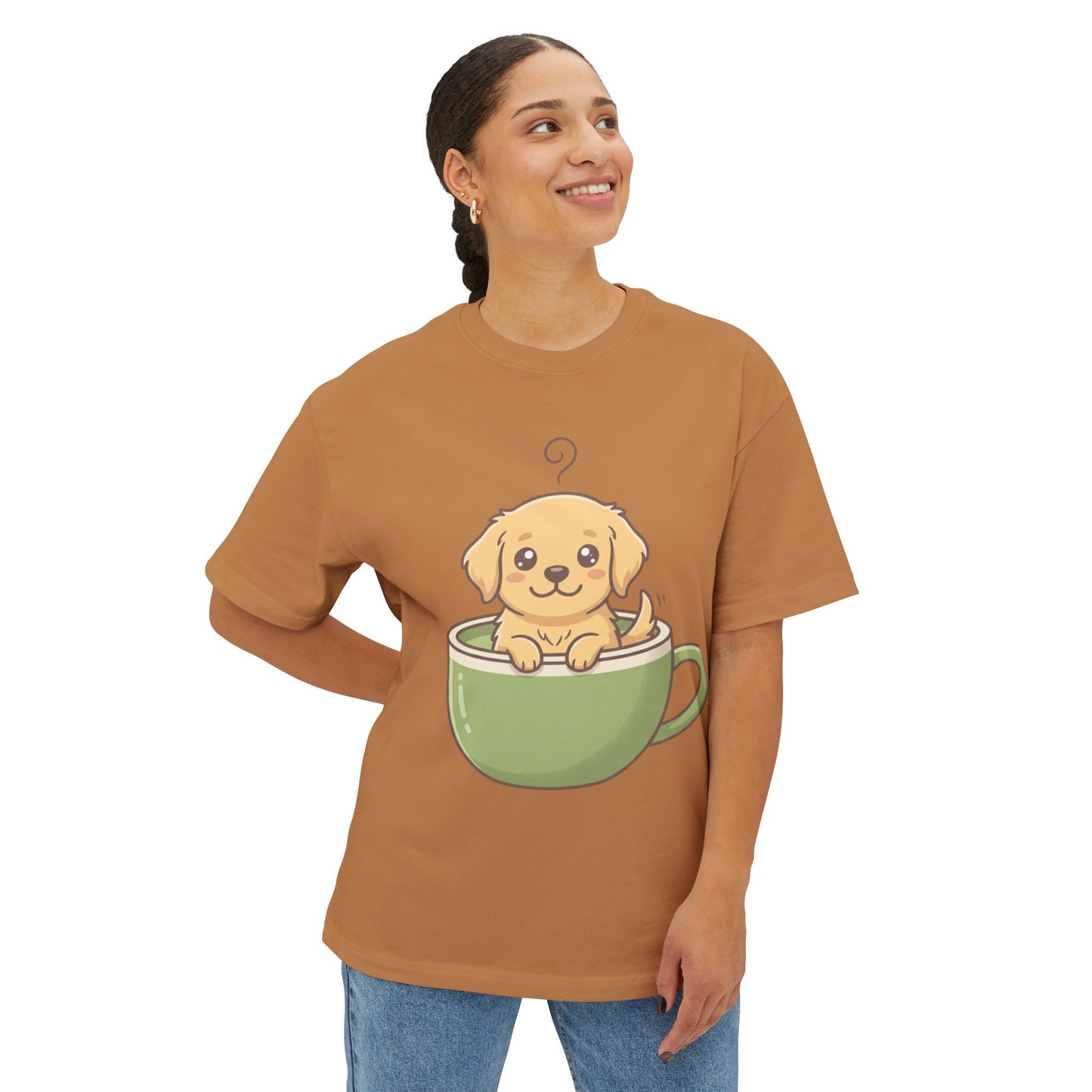 Cute Puppy in Tea Cup Oversized Tee