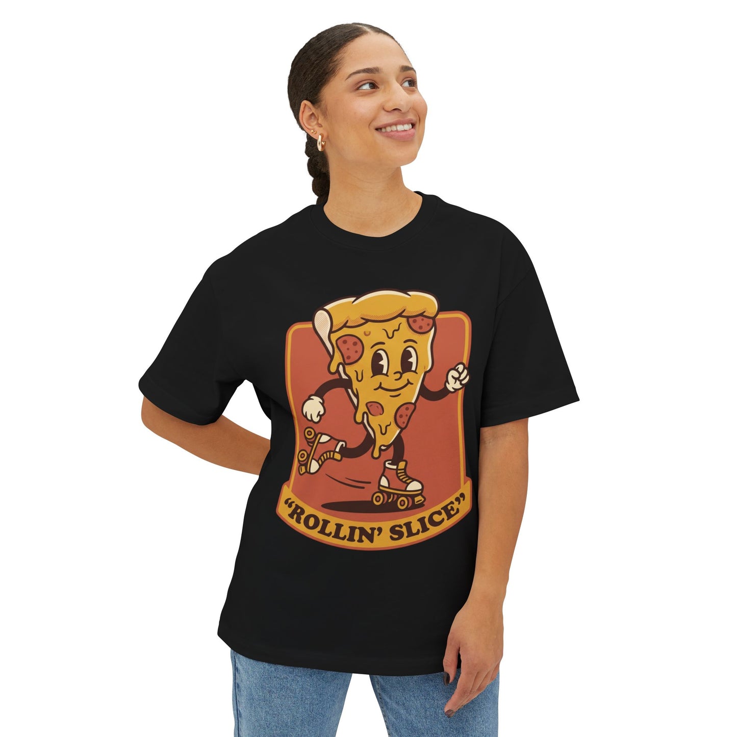 Rollin' Slice Pizza Skateboard T-Shirt