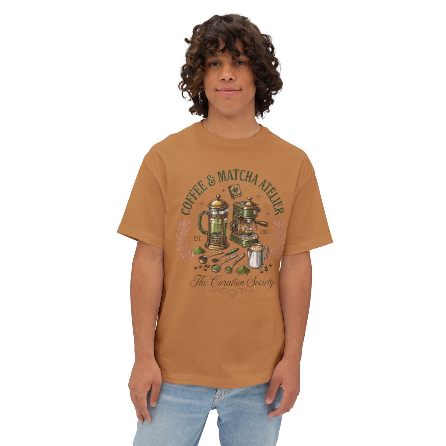 Coffee & Matcha Atelier Tee — Vintage Coffee & Tea Brewing Graphic Shirt