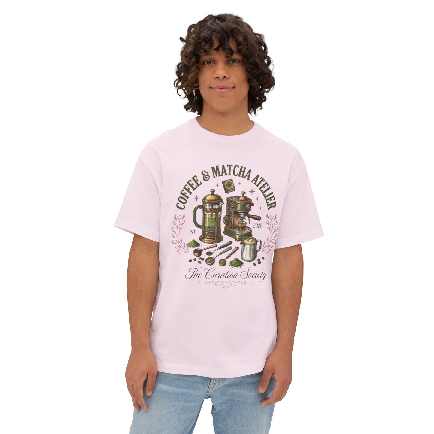 Coffee & Matcha Atelier Tee — Vintage Coffee & Tea Brewing Graphic Shirt