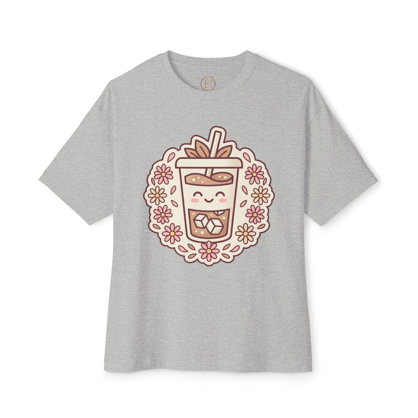 Boba Tea Floral Graphic Tee — Cute Bubble Tea Shirt