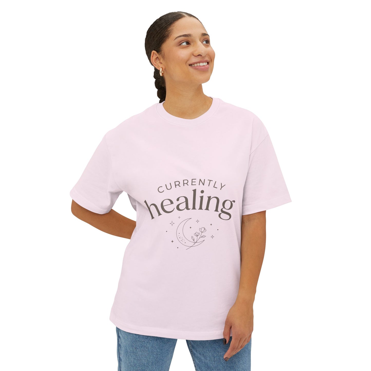 Healing Tee — "Currently Healing" Oversized Comfort Shirt