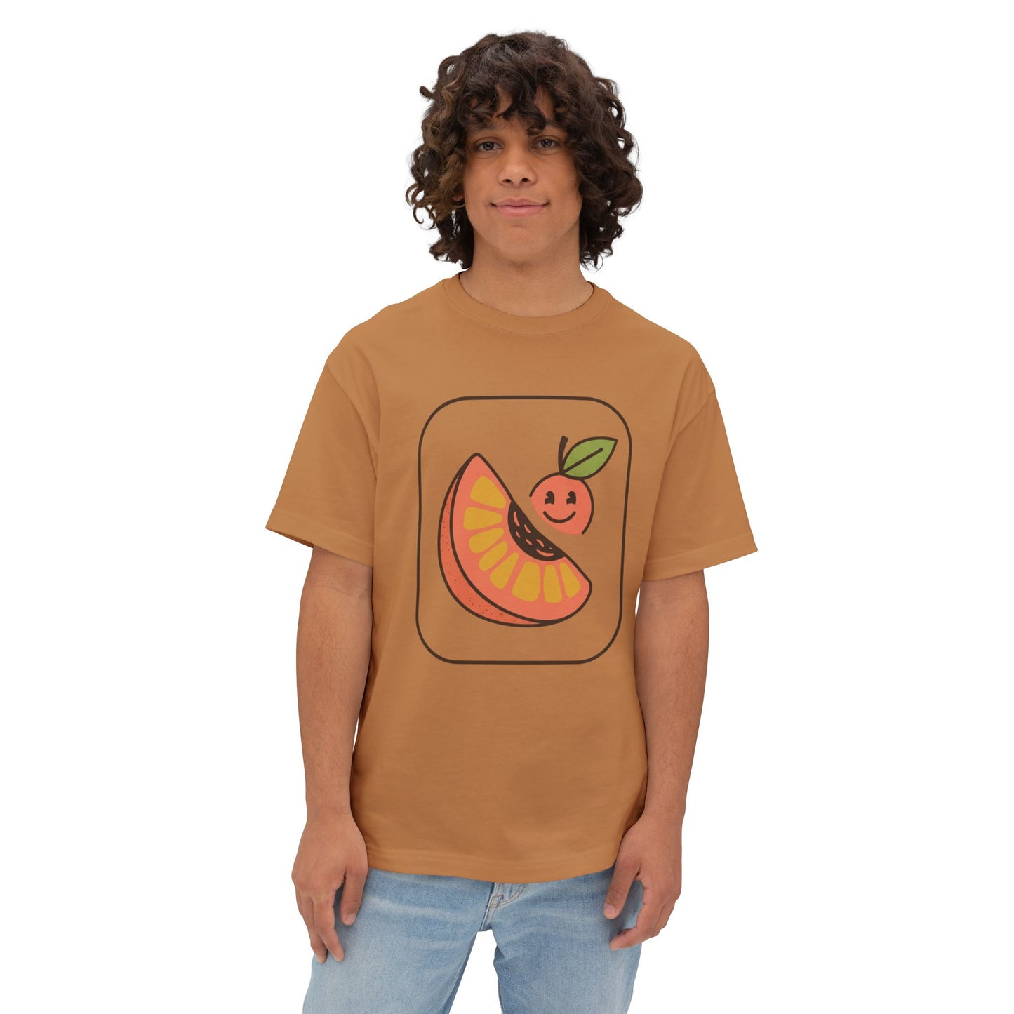 Graphic Tee — Cute Citrus Slice & Smiling Orange Illustration