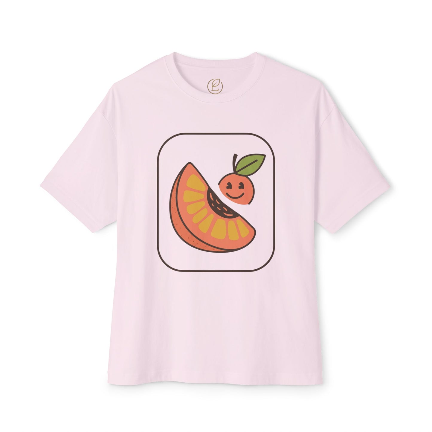 Graphic Tee — Cute Citrus Slice & Smiling Orange Illustration