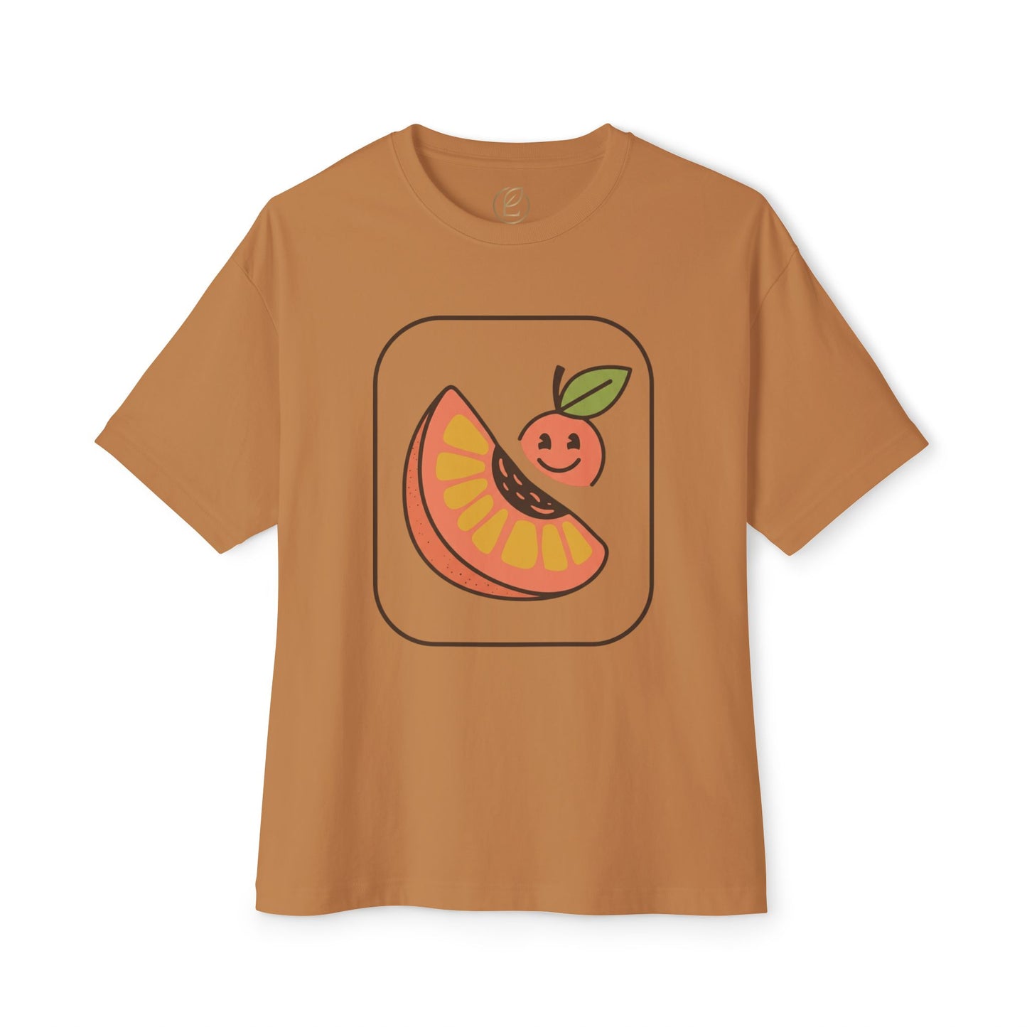 Graphic Tee — Cute Citrus Slice & Smiling Orange Illustration
