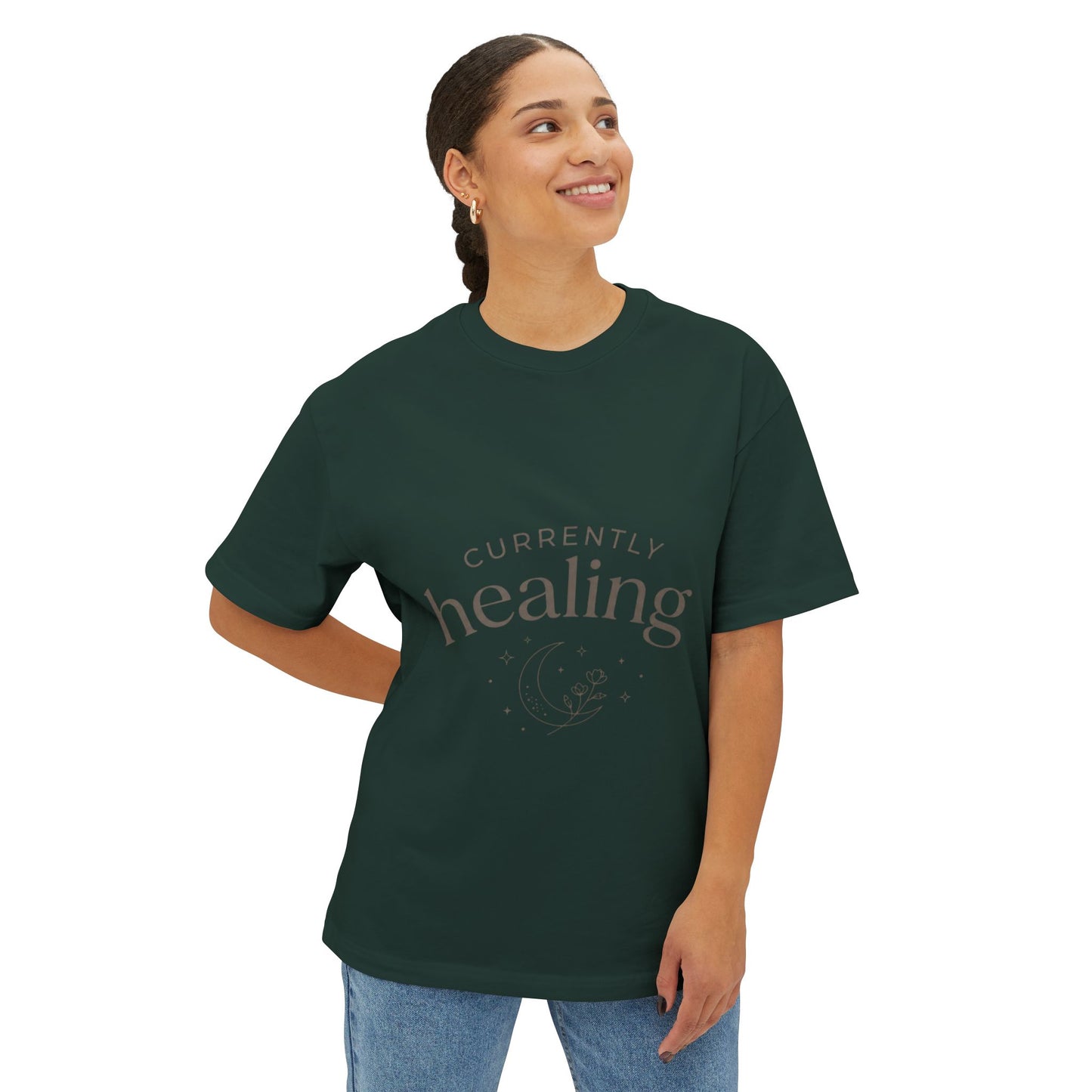 Healing Tee — "Currently Healing" Oversized Comfort Shirt