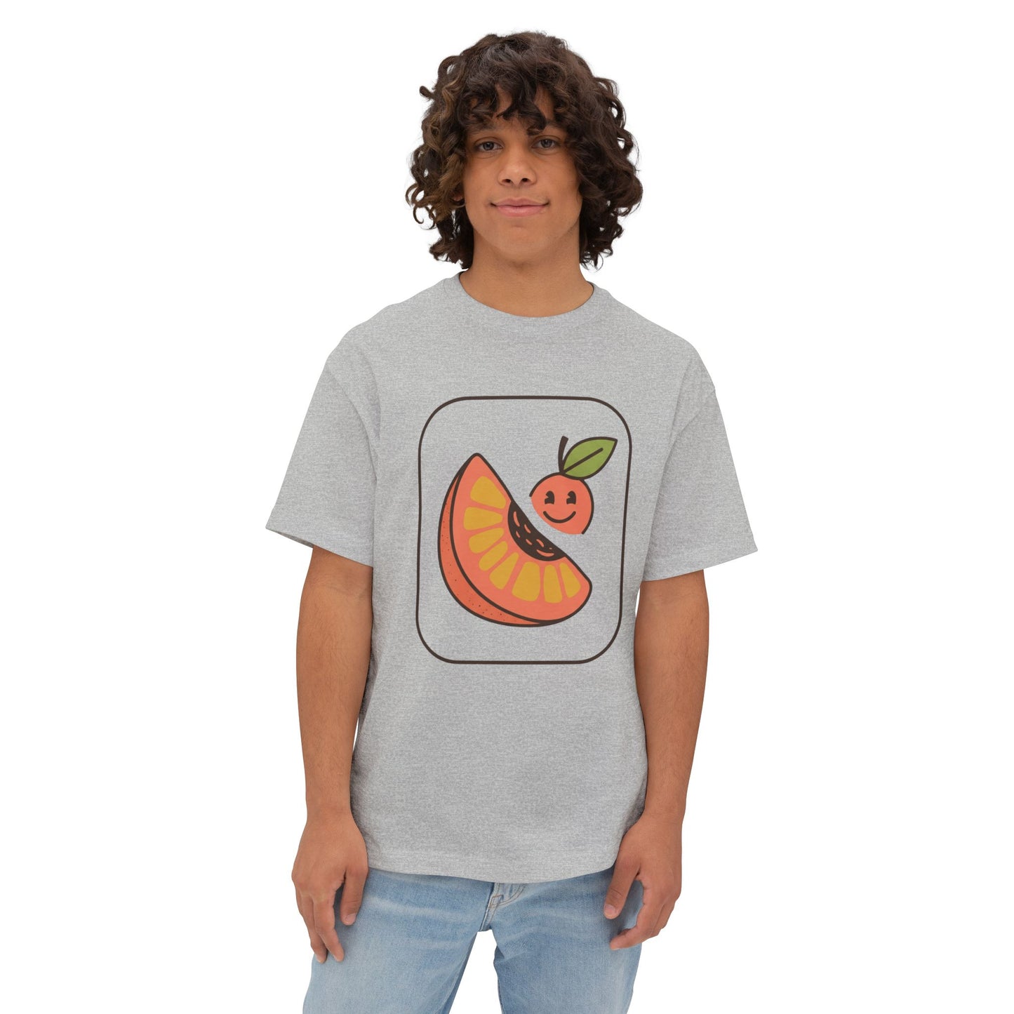 Graphic Tee — Cute Citrus Slice & Smiling Orange Illustration